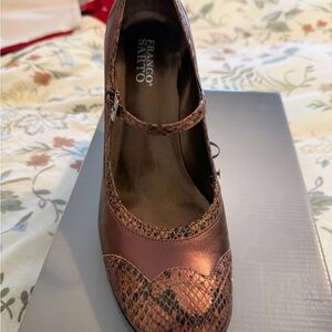 Franco Sarto Snakeskin Patterned Heels in Brown